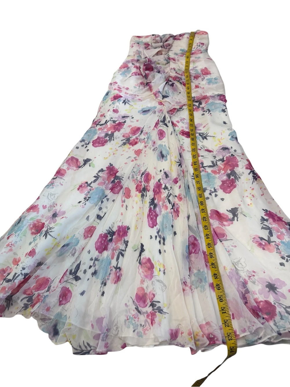 Jill Stuart 2012 Silk Floral Ruffle Gown Size 8 Fits 4/6 MSRP $448 - Picture 13 of 16